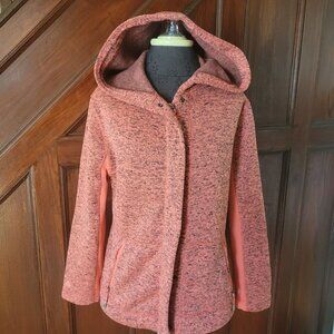 Gerry Orange Hooded Jacket With Zipper & Snap Closures Size M